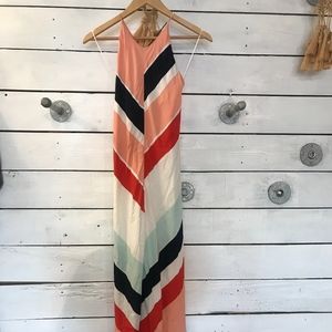 ZARA Halter Neck Open Back Maxi Dress